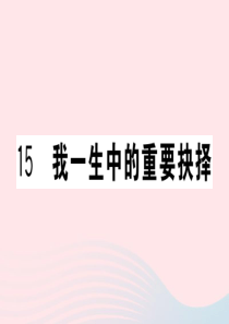 （武汉专版）2020春八年级语文下册 第四单元 15 我一生中的重要抉择习题课件 新人教版