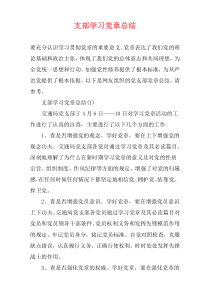 支部学习党章总结