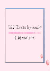 （武汉专版）2019秋八年级英语上册 Unit 2 How often do you exercis