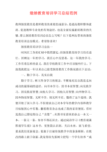 继续教育培训学习总结范例