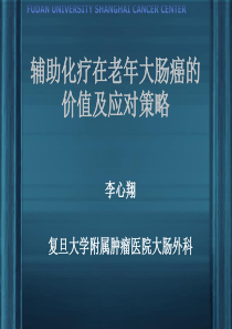 老年性大肠癌综合治疗策略