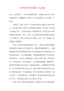 大学生学习生涯个人总结