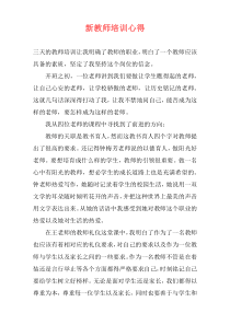 新教师培训心得