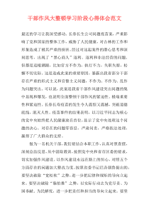 干部作风大整顿学习阶段心得体会范文