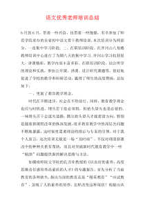 语文优秀老师培训总结