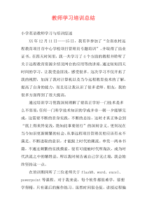 教师学习培训总结