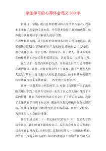 学生学习的心得体会范文500字