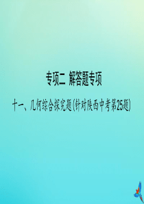 （陕西专用）2019版中考数学一练通 第二部分 重点题型突破 专项二 解答题专项 十一 几何综合探究