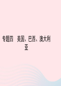 （陕西专版）2019年中考地理总复习 第二部分 综合专题强化 专题四 美国 巴西 澳大利亚课件