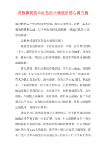 党旗飘扬筑牢红色防火墙观后感心得五篇