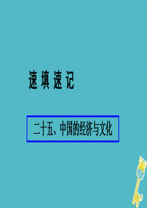 （人教通用）2018年中考地理总复习 二十五 中国的经济与文化课件