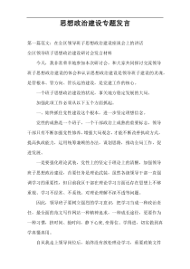 思想政治建设专题发言