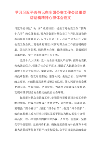 学习习近平总书记在全国公安工作会议重要讲话稿精神心得体会范文