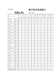 新产品开发进度计划表