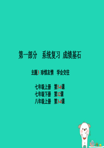 （聊城专版）2018年中考政治 第一部分 系统复习 成绩基石 主题3 珍惜友情 学会交往课件