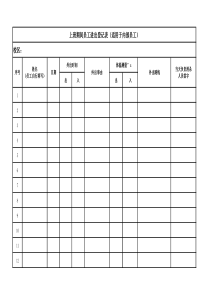 公司员工进出登记表