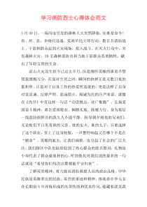 学习消防烈士心得体会范文