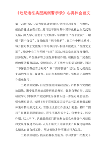 《违纪违法典型案例警示录》心得体会范文