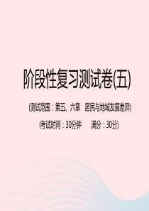 （江西专用）2019年中考地理总复习 仿真测试篇 阶段性复习检测卷（五）课件