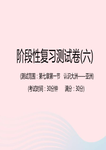 （江西专用）2019年中考地理总复习 仿真测试篇 阶段性复习检测卷（六）课件