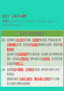 （江西专用）2019届中考道德与法治总复习 考点17 未成年人保护课件