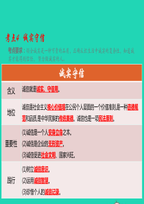 （江西专用）2019届中考道德与法治总复习 考点4 诚实守信课件