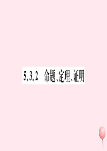 （江西专版）七年级数学下册 第五章 相交线与平行线5.3 平行线的性质5.3.2 命题、定理、证明习