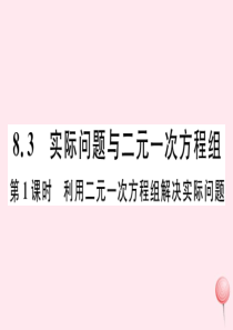 （江西专版）七年级数学下册 第八章 二元一次方程组8.3 实际问题与二元一次方程组第1课时 利用二元