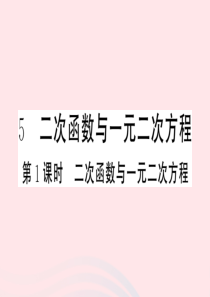 （江西专版）2020年春九年级数学下册 第2章 二次函数 5 二次函数与一元二次方程（第1课时 二次