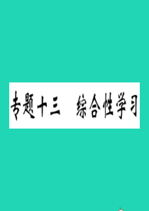 （江西专版）2019秋九年级语文上册 期末专题复习十三 综合性学习习题课件 新人教版