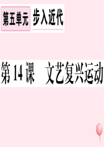 （江西专版）2019秋九年级历史上册 第五单元 走向近代 第14课 文艺复兴运动习题课件 新人教版