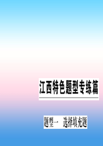 （江西专版）2018-2019学年九年级化学下册 特色题型专练篇 题型一 选择填充题习题课件 （新版