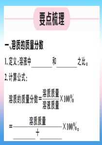 （江西专版）2018-2019学年九年级化学下册 第九单元 溶液 第1课时 溶质的质量分数习题课件 