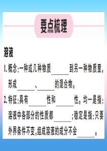 （江西专版）2018-2019学年九年级化学下册 第九单元 溶液 第1课时 溶液习题课件 （新版）新