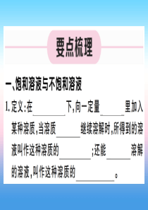 （江西专版）2018-2019学年九年级化学下册 第九单元 溶液 第1课时 饱和溶液与不饱和溶液习题