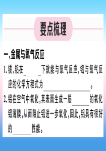 （江西专版）2018-2019学年九年级化学下册 第八单元 金属和金属材料 第1课时 金属与氧气、酸