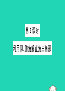 （湖北专用）2019春九年级数学下册 第28章 锐角三角函数 28.2 解直角三角形及其应用 28.