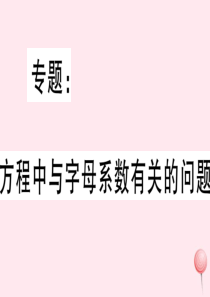 （湖北专版）七年级数学上册 专题 方程中与字母系数有关的问题习题课件（新版）新人教版