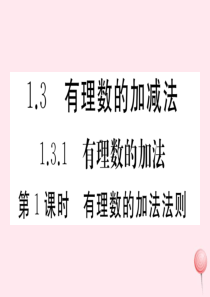 （湖北专版）七年级数学上册 第一章 有理数1.3 有理数的加减法1.3.1 有理数的加法第1课时 有