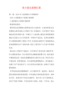 党小组长思想汇报