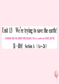 （贵州专版）2019秋九年级英语全册 Unit 13 We’re trying to save th