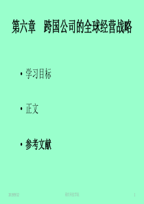 跨国公司的全球经营战略