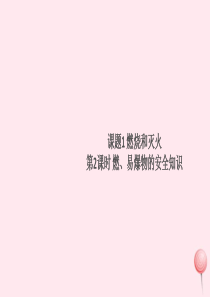 （贵州专版）2019秋九年级化学上册 第七单元 燃料及其利用 课题1 燃烧和灭火第2课时 易燃、易爆