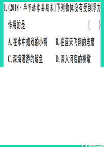 （贵州专版）2019春八年级物理下册 第十章 第1节 浮力习题课件 （新版）新人教版