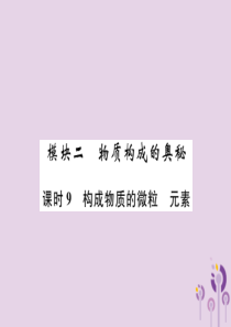 （贵阳专版）2019年中考化学总复习 第1编 主题复习 模块2 物质构成的奥秘 课时9 构成物质的微