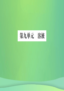 （广西专版）2019年中考化学总复习 教材考点梳理 第9单元 溶液课件