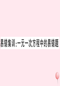 （广东专版）七年级数学上册 易错集训 一元一次方程中的易错题课件 （新版）新人教版