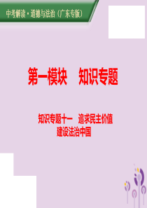 （广东专版）2019年中考道德与法治解读总复习 知识专题十一 追求民主价值 建设法治中国课件