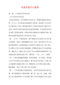 司务长是什么级别