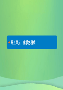 （甘肃地区）2019年中考化学总复习 第五单元 化学方程式课件